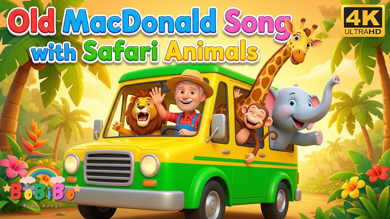 Old MacDonald Song with Safari Animals! 🦁🦒 Learn Animal Sounds for Kids | BoBiBo