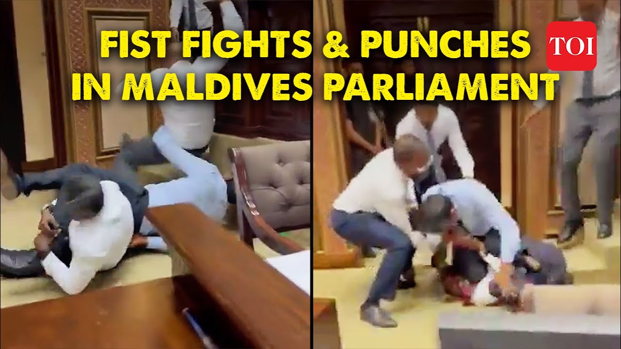 Violent Brawl Breaks out in Maldives Parliament, Ruling MPs engage in Physical Fight | Muizzu