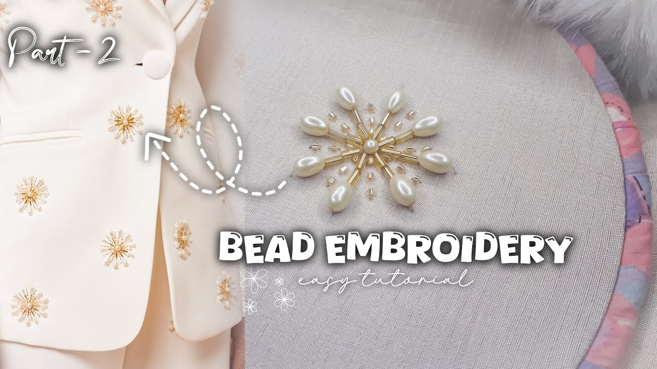 Easy Bead embroidery design😍| all over | embroidery designs | hand embroidery @Ethnicstitchingvibes