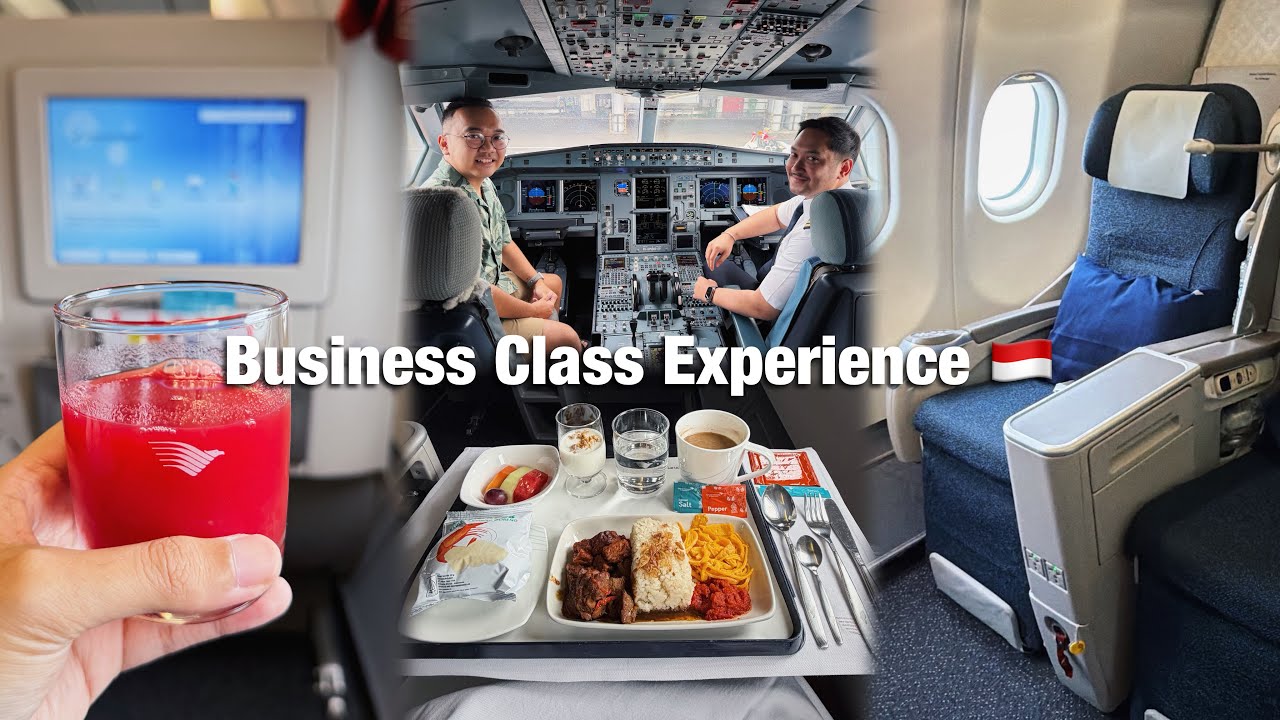 Review BUSINESS CLASS Pesawat Garuda Indonesia Rute Jakarta - Bali 🇲🇨