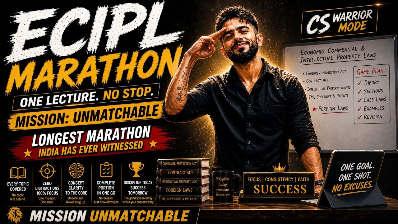 ECIPL Marathon June 26 | CS Executive Marathon Part 1 | CS Executive Revision | Adv. Chirag Chotrani