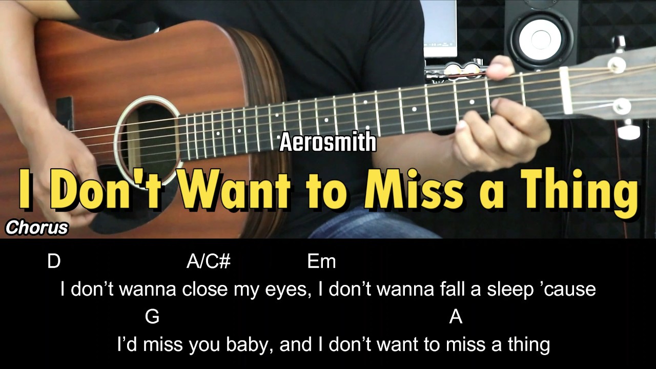 I Don't Want to Miss a Thing - Aerosmith | EASY Guitar Tutorial with Chords / Lyrics