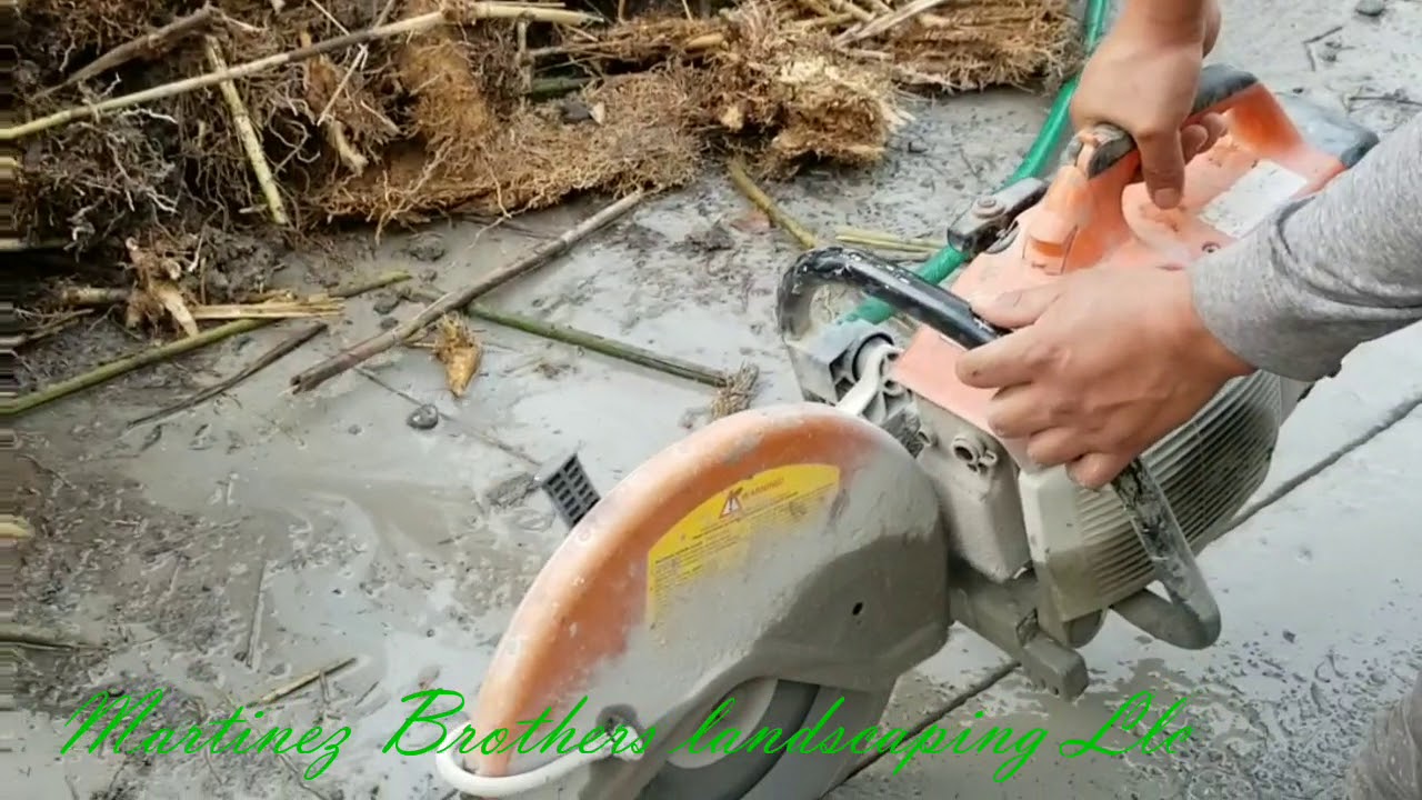 cut concrete with stihl st400[ como cortar concreto con la  maquina stihl 400