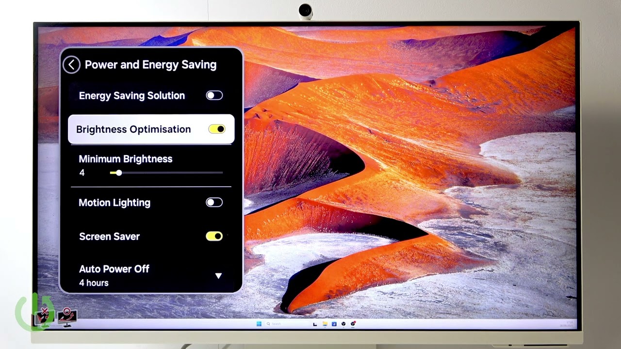 SAMSUNG SMART Monitor M8 &ndash; How to Set Minimum Brightness for Brightness Optimizer