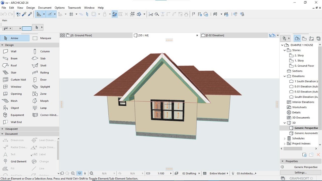 HOW TO CREATE  A GABLE MODELLING AND ROOF SETTING IN ARCHICAD