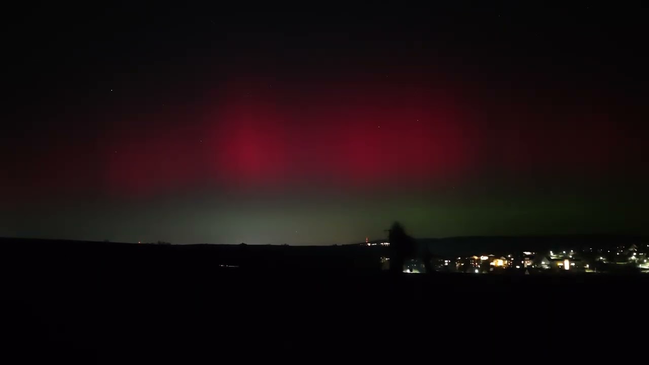 Polarlichter 19.01.2026 über der Gemeinde Gleichen ( Südniedersachsen ) Zeitraffer