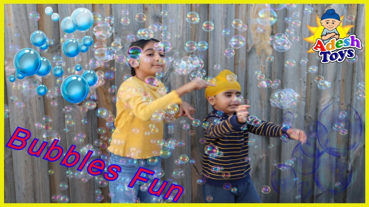 kids making fun with amazing bubbles fountain at Adesh Toys