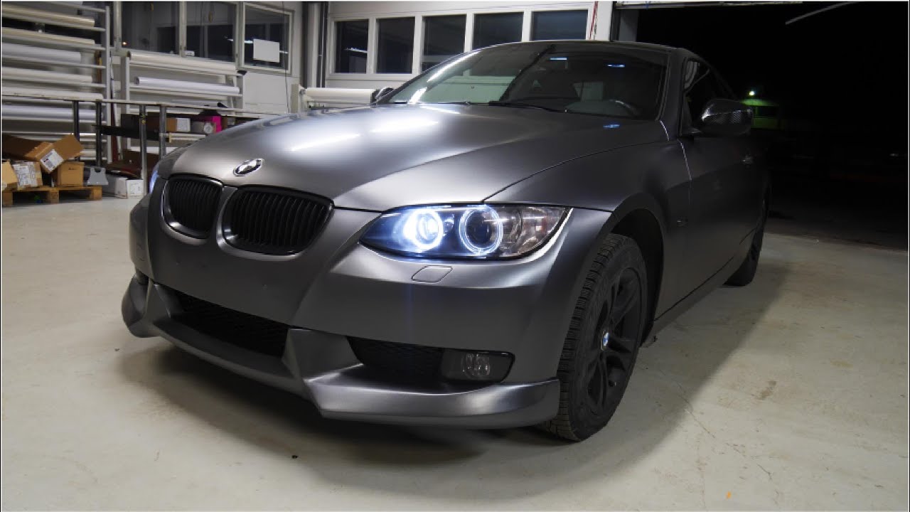 Car wrapping - BMW E92 Coupe satin dark grey