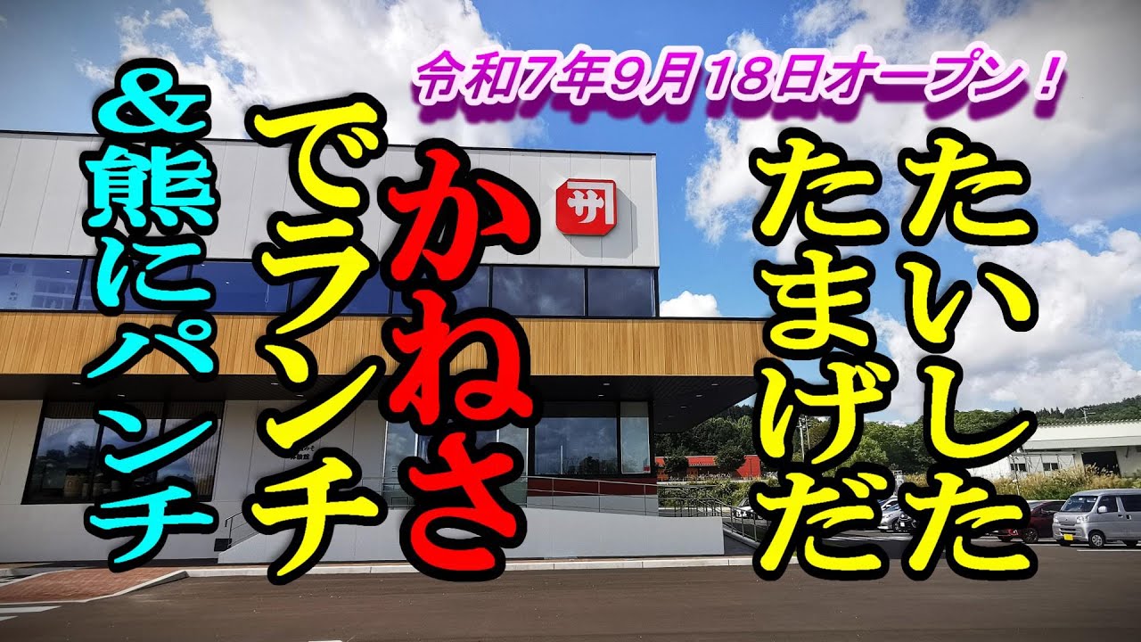 令和７年９月１８日オープン、たいしたたまげた！ かねさでランチ＆ボクササイズで熊にパンチ【青森県青森市】