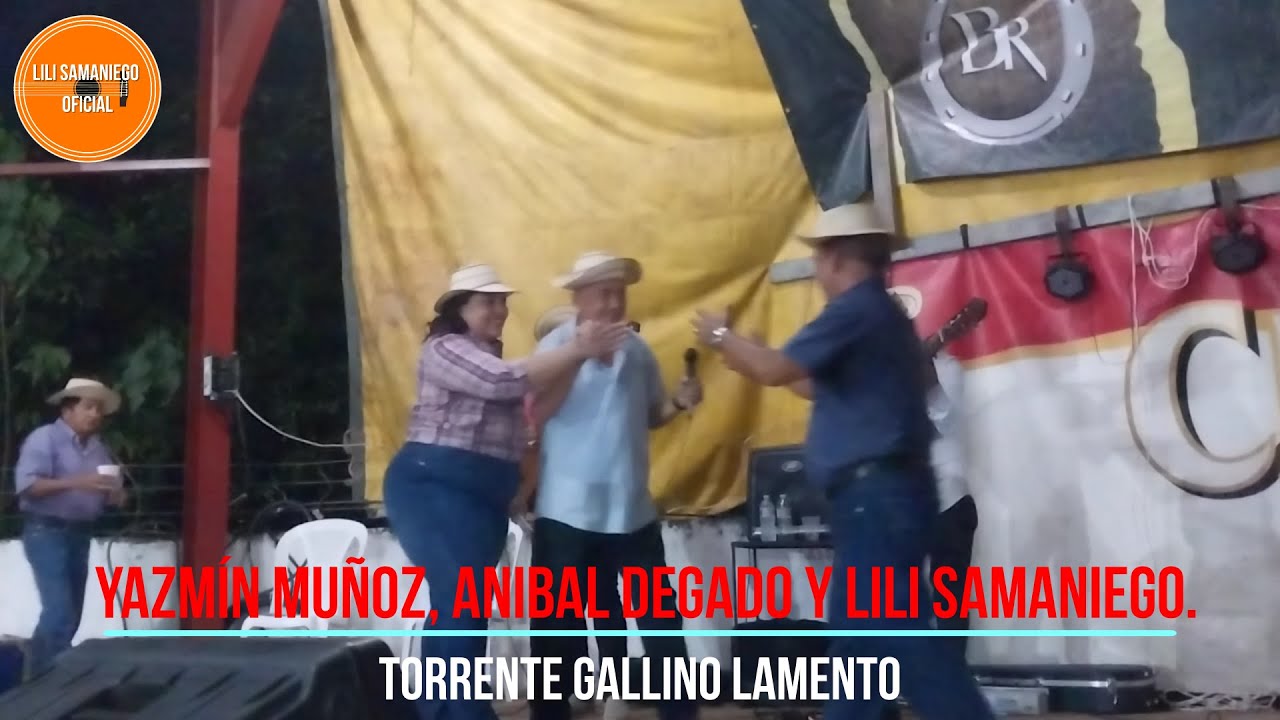 Yazmín Muñoz, Lili Samaniego y Anibal Delgado. Gallino Lamento. Fiesta en Sardinilla de Colón.