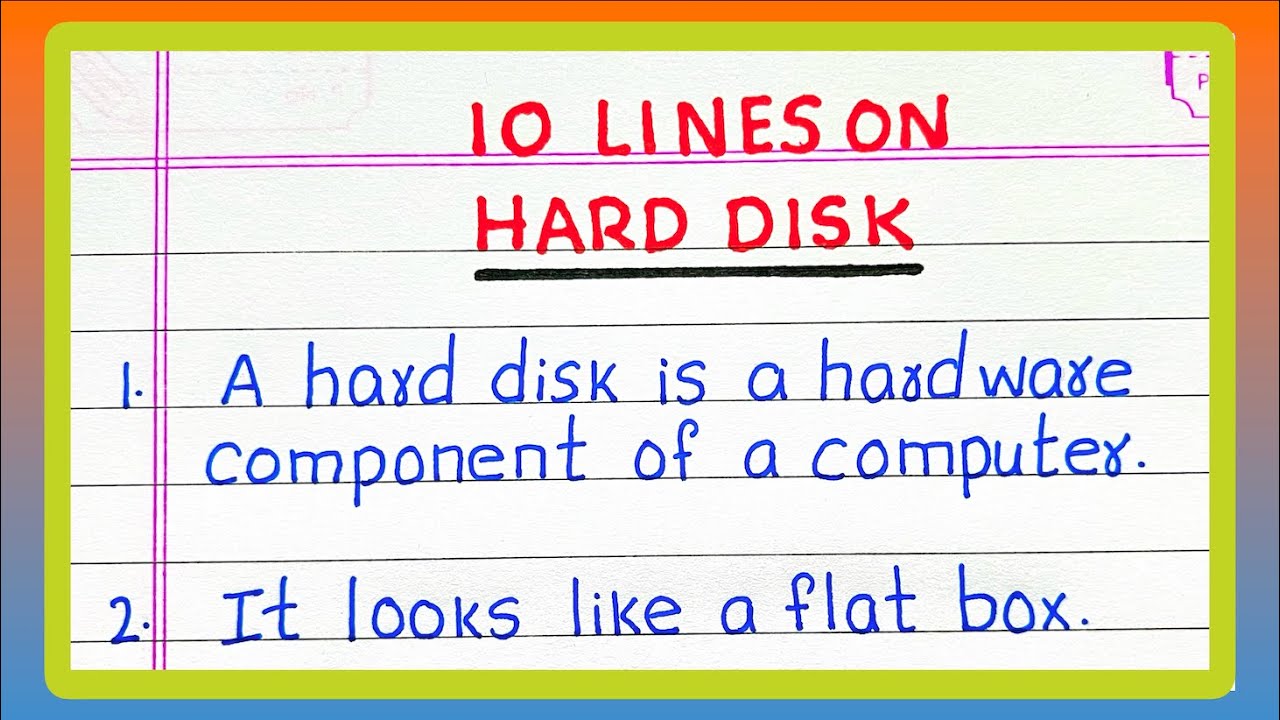 Few Lines on HARD DISK | 10 Lines on HARD DISK