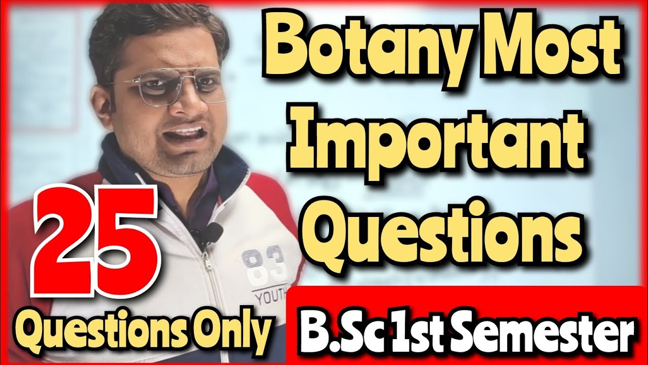 B.Sc 1st Semester Botany Most Important Questions! #bedkdian #mjpru #bsc #bsc1stsemester #botany