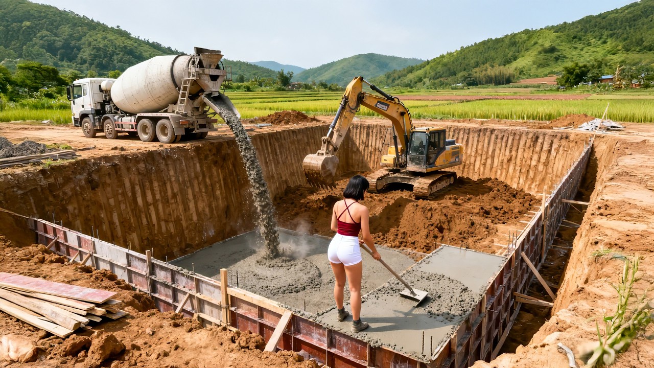 TIMELAPSE | From Bare Land to a Strong and Stable House Foundation in 48 Hours | Step by Step