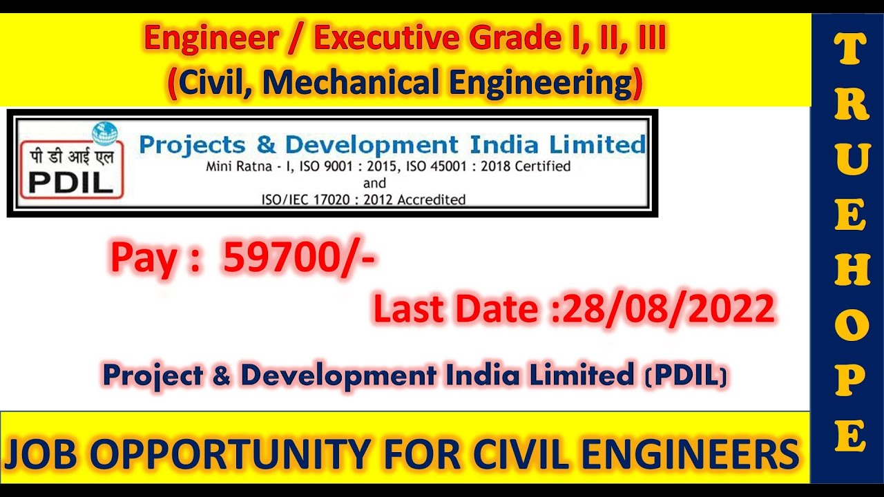 PDIL Executive Engineer Grade I, II, III #civilengineeringjobs #engineeringvacancy #mech #28.8.22