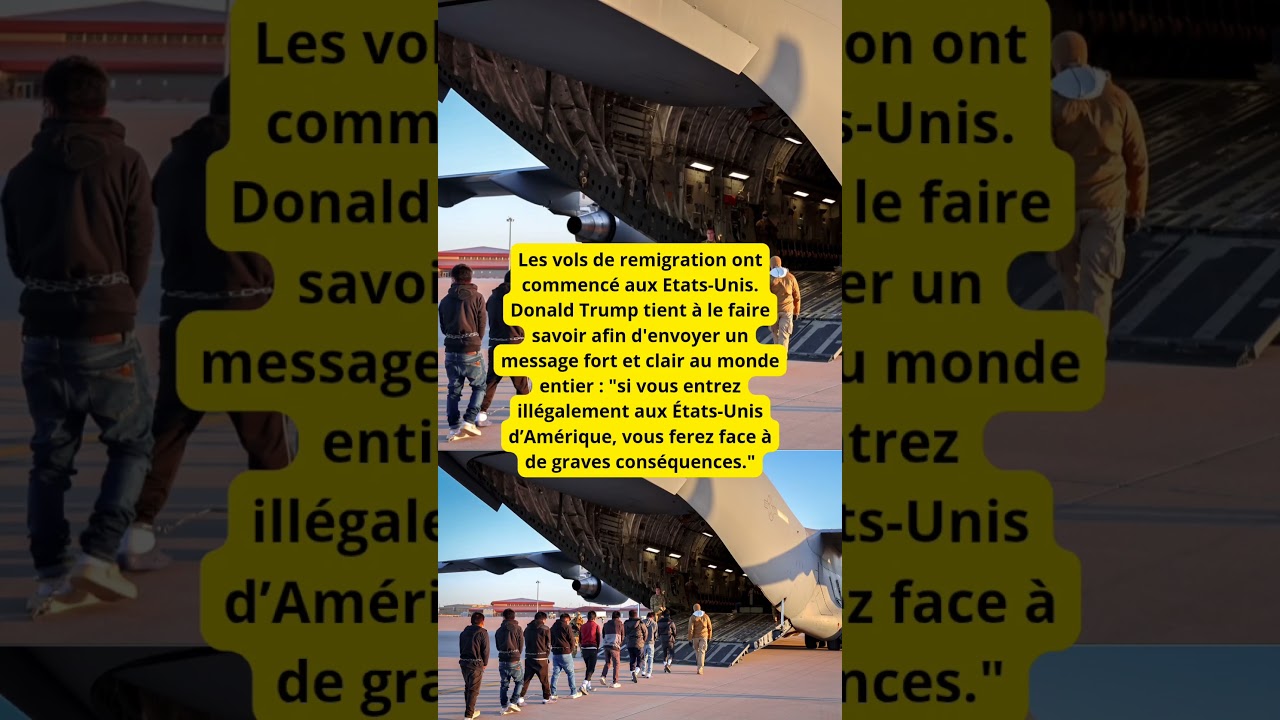 Les vols de remigration ont commenc&eacute; aux Etats-Unis. Donald Trump tient &agrave; le faire savoir afin d'env