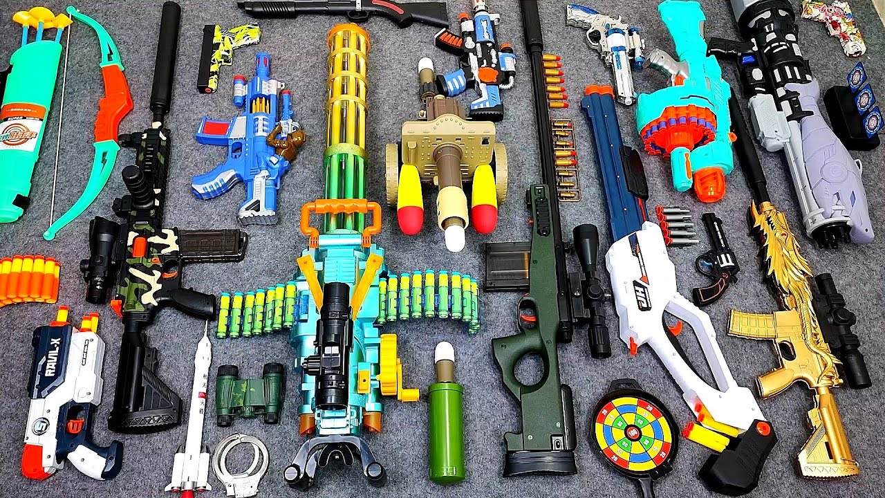 Membersihkan Nerf AK47, nerf m4, Assault Rifle, ShotGun, fast Sniper Rifle, Glock Pistol, nerf gun