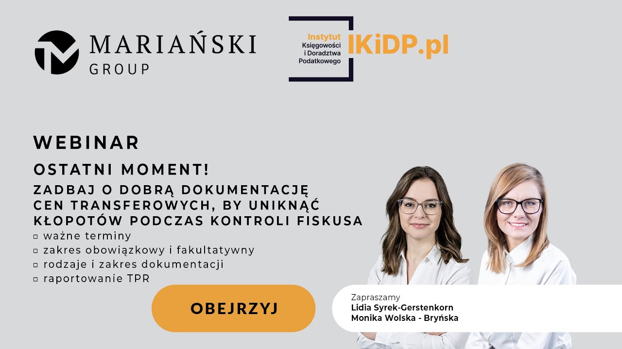 OSTATNI MOMENT NA DOKUMENTACJĘ CEN TRANSFEROWYCH #TP #ceny transferowe