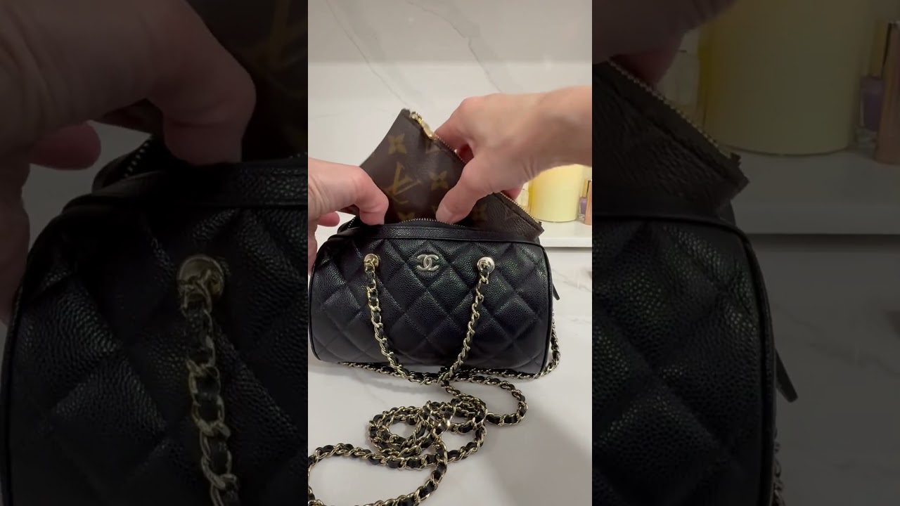 What&rsquo;s in my Chanel 25p bag #chanel #luxury #perfume #lipgloss #lipstick #cosmetics #louisvuitton