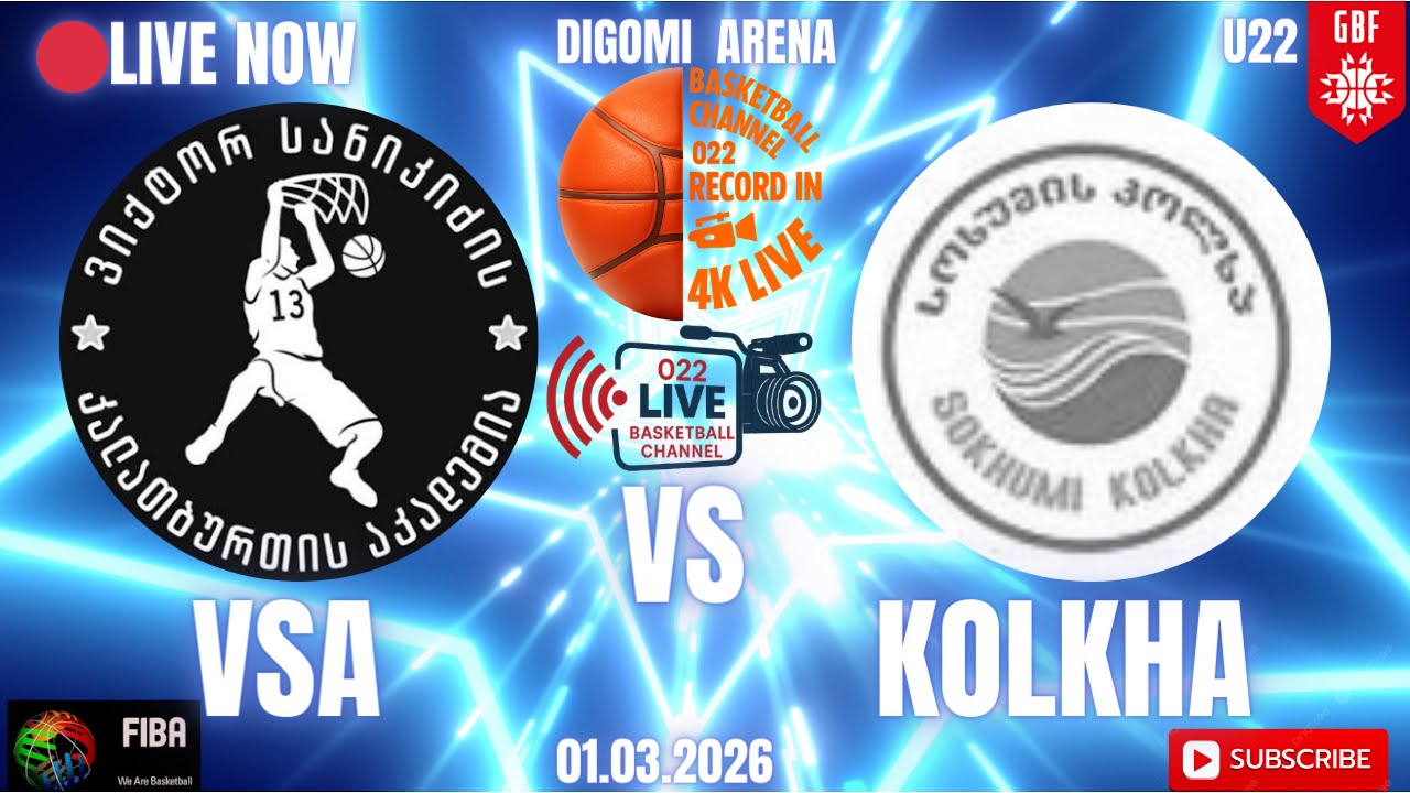 Live🔴 VSA  vs  Kolkha  🏀U22- 01/03/2026