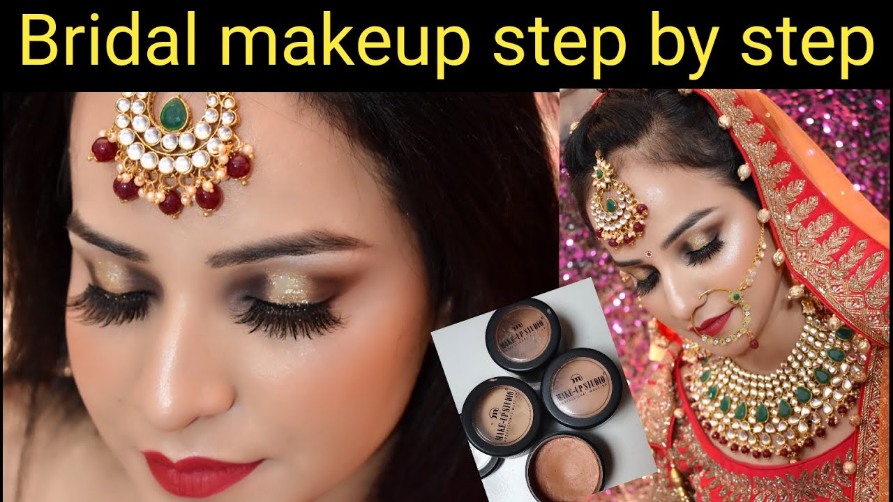 BRIDAL MAKEUP TUTORIAL STEP BY STEP IN HINDI|| MAKEUP STUDIO || BRIDAL SERIES