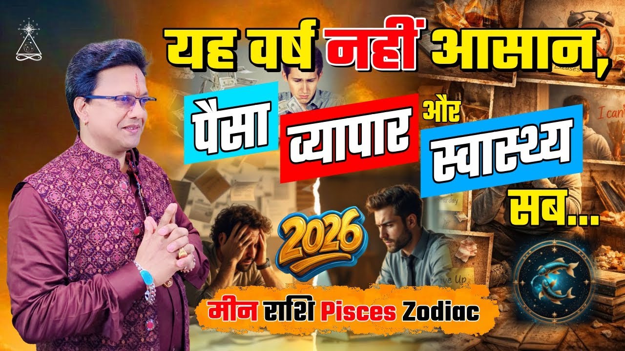 PISCES Zodiac Moon Sign Astrology Yearly Prediction 2026, Meen Rashi Kesa Hoga Naya Saal 2026