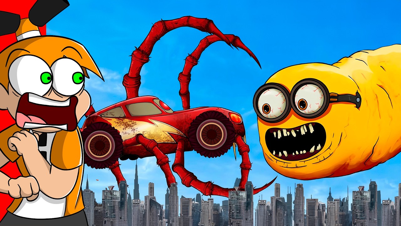 ¿QUÉ MONSTRUO ES MAS FUERTE? | Palmita reacciona a McQueen Eater vs Minion Train Eater