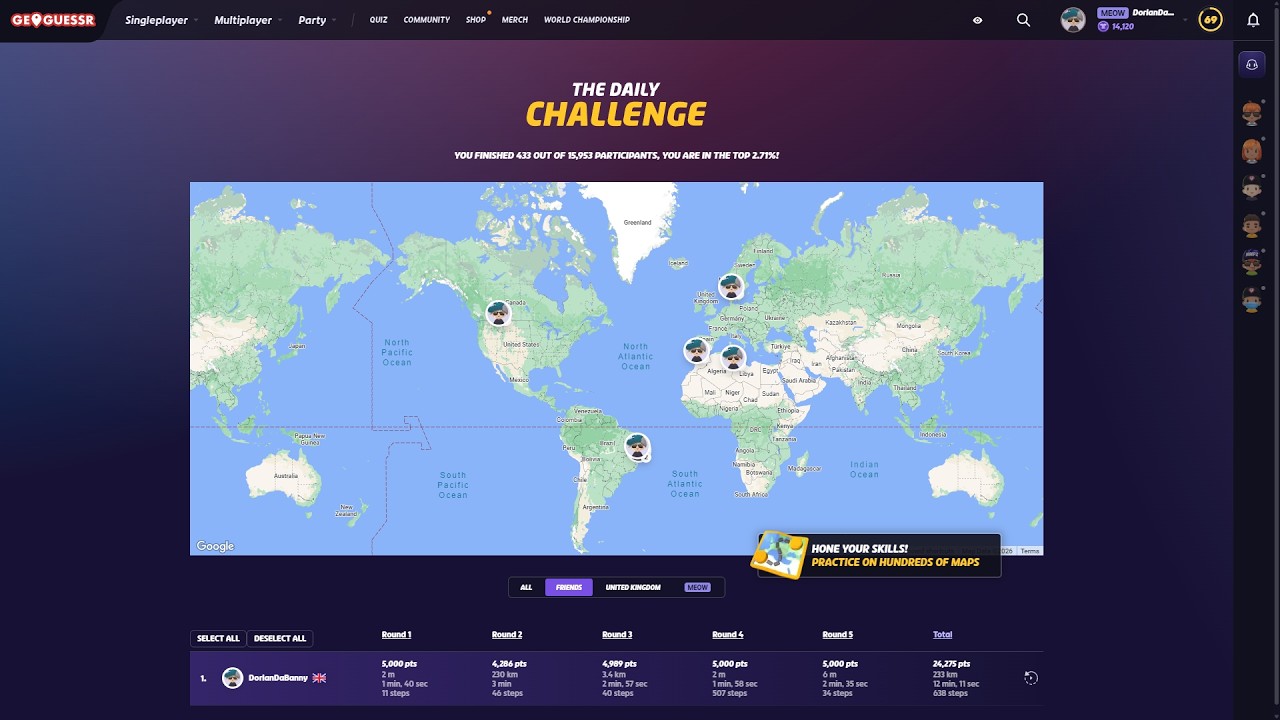 welcome back baby mode | geoguessr daily challenge #150 (17/2/2026)