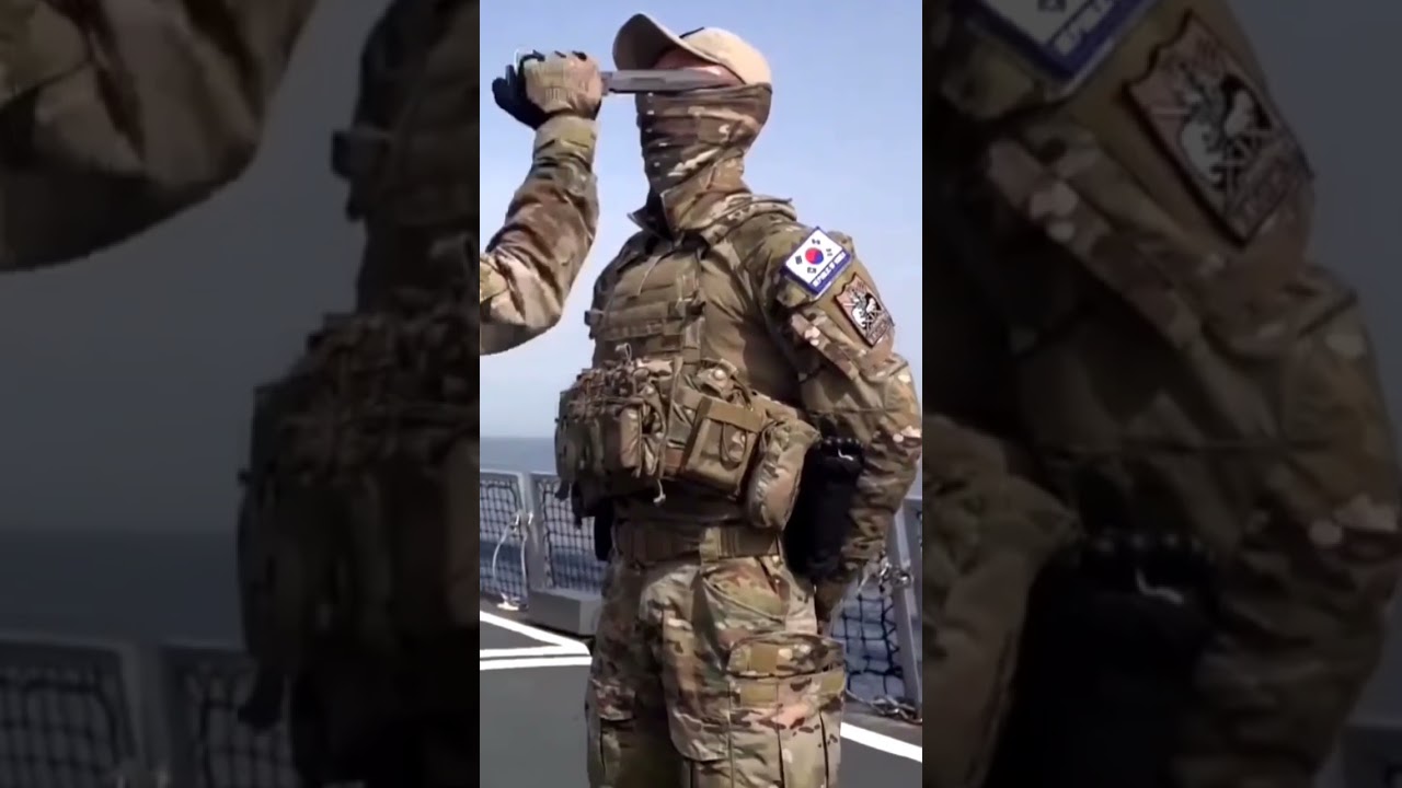 The 🇰🇷 ROK Navy Seals Practice Knife fighting #shorts #specialforces