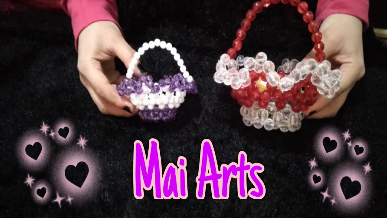 طريقه عمل سلة شيكولاته من الخرز How to make a chocolate basket from beads