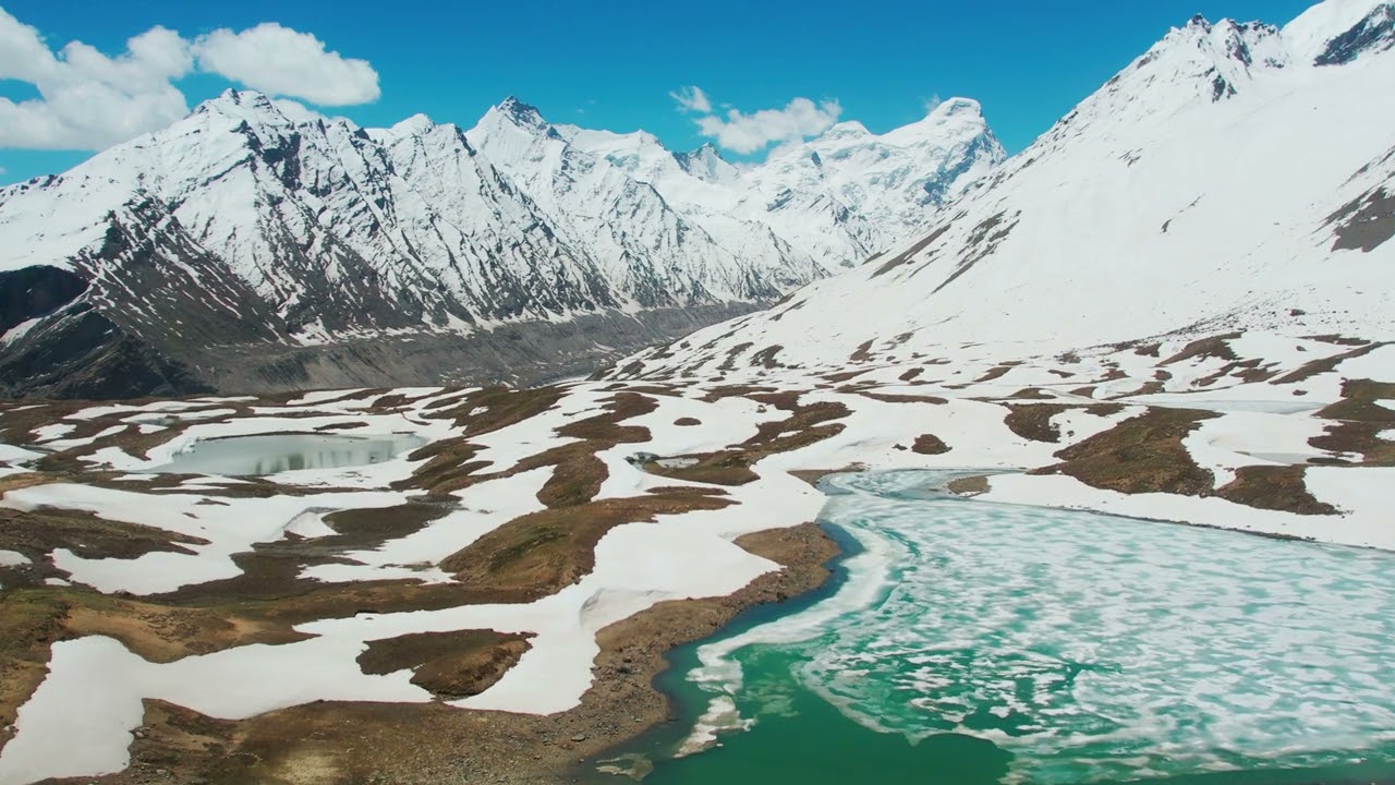 Drang Drung Glacier a mountain glacier near the Pensi La mountain pass at the Kargil