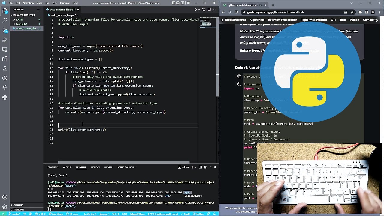 ASMR Programming | Python Automation | Organize files script