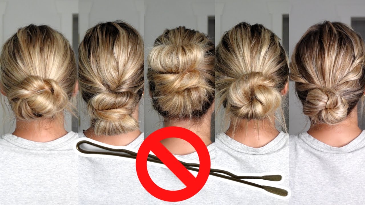 NO BOBBY PIN MESSY BUN UPDO HAIRSTYLES!