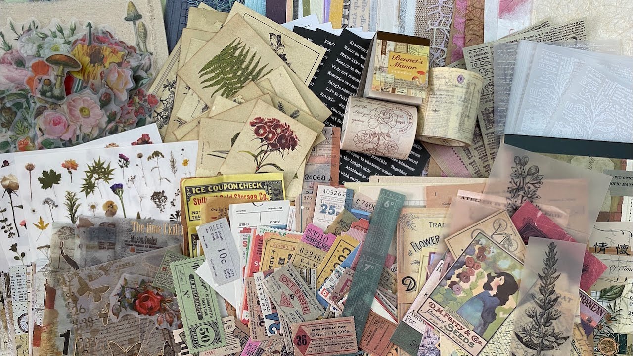 Taperlogy Unboxing: Paper, Ephemera and Embellishments for Vintage Themed Journals and Projects