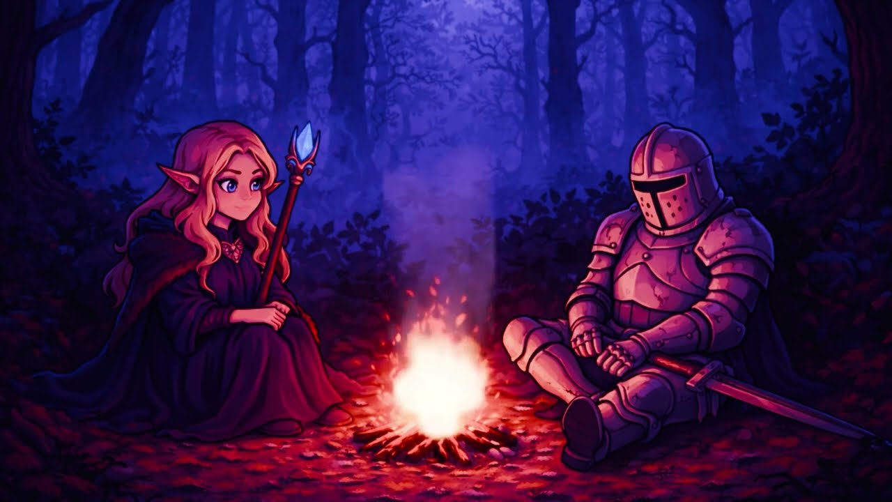 You Can Rest Now… She’s Here | 6 Hours Medieval Campfire Ambience