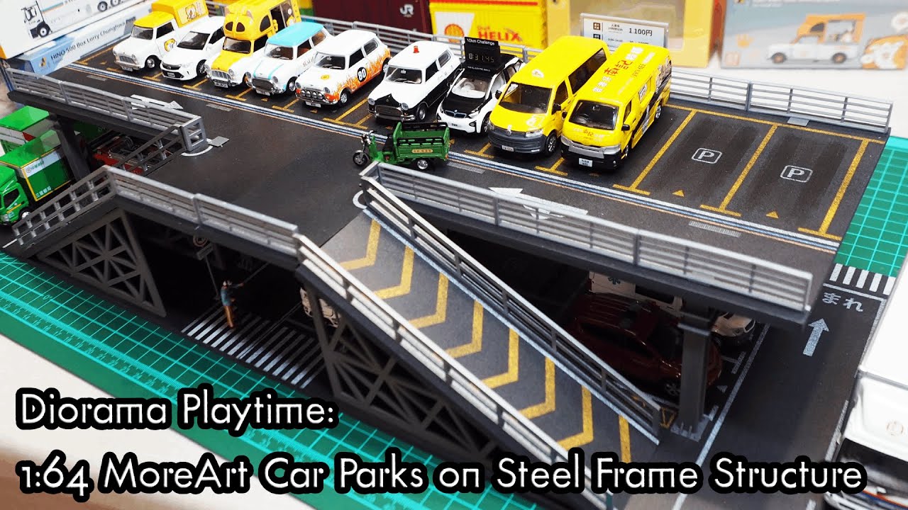 Diorama Playtime: 1:64 MoreArt Car Parks on Steel Frame Structure (ASMR) (Multicam)