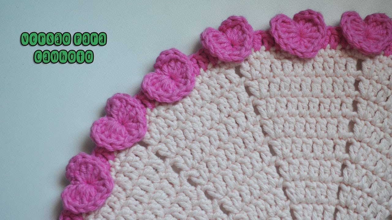 SOUSPLAT DE CROCHÊ LOVE PASSO A PASSO | CROCHET TUTORIAL versão para canhoto
