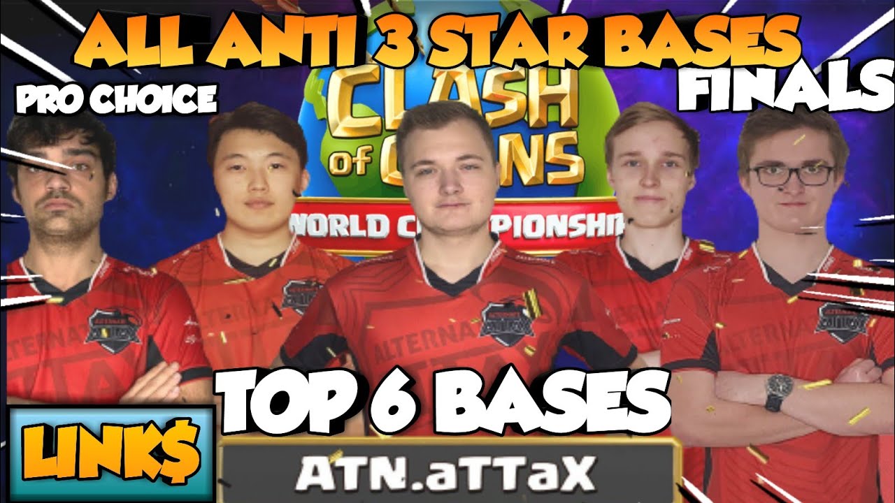 World Championship Winner ATN.aTTaX War Bases with Links| Top 6 Th13 War Base | Finals War Base| coc
