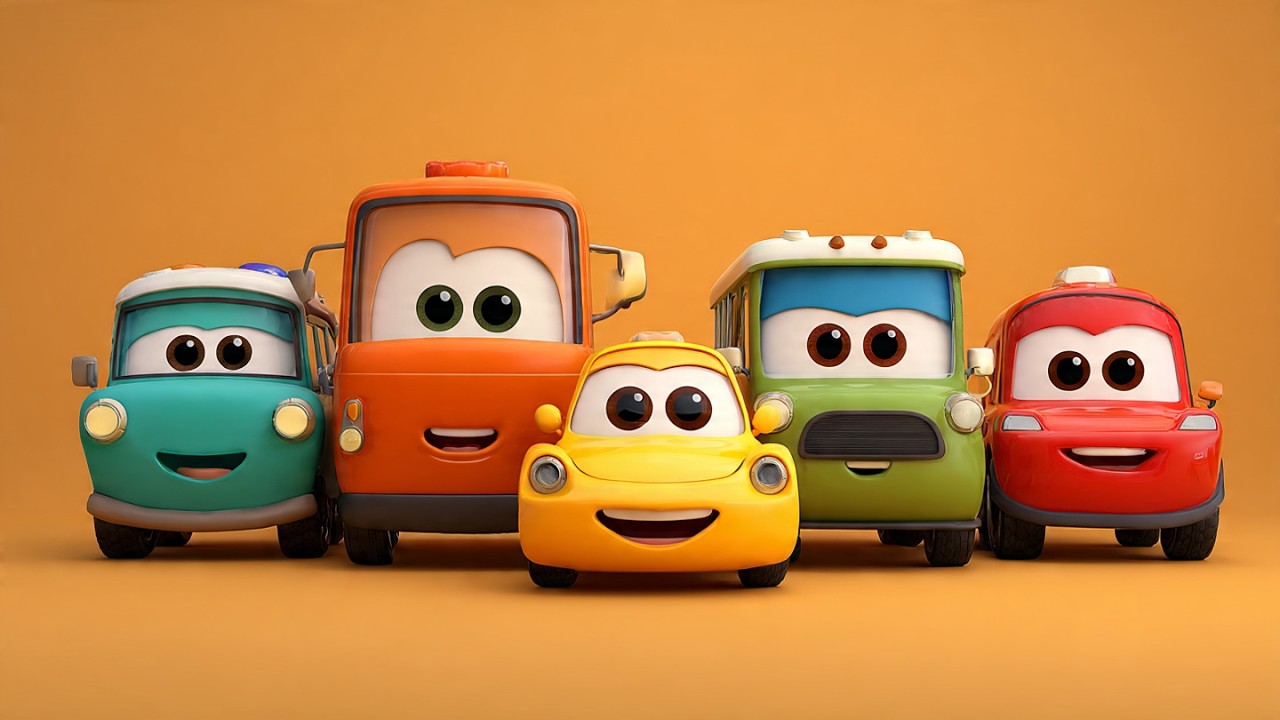 Vehicle Finger Family Song  | Daddy Car Mommy Bus | 3D Animated Kids poem