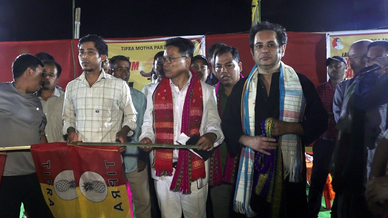 Pre-Poll Surge: 338 Voters Join Tipra Motha in Gamaria as Bubagra Leads Welcome Ceremony