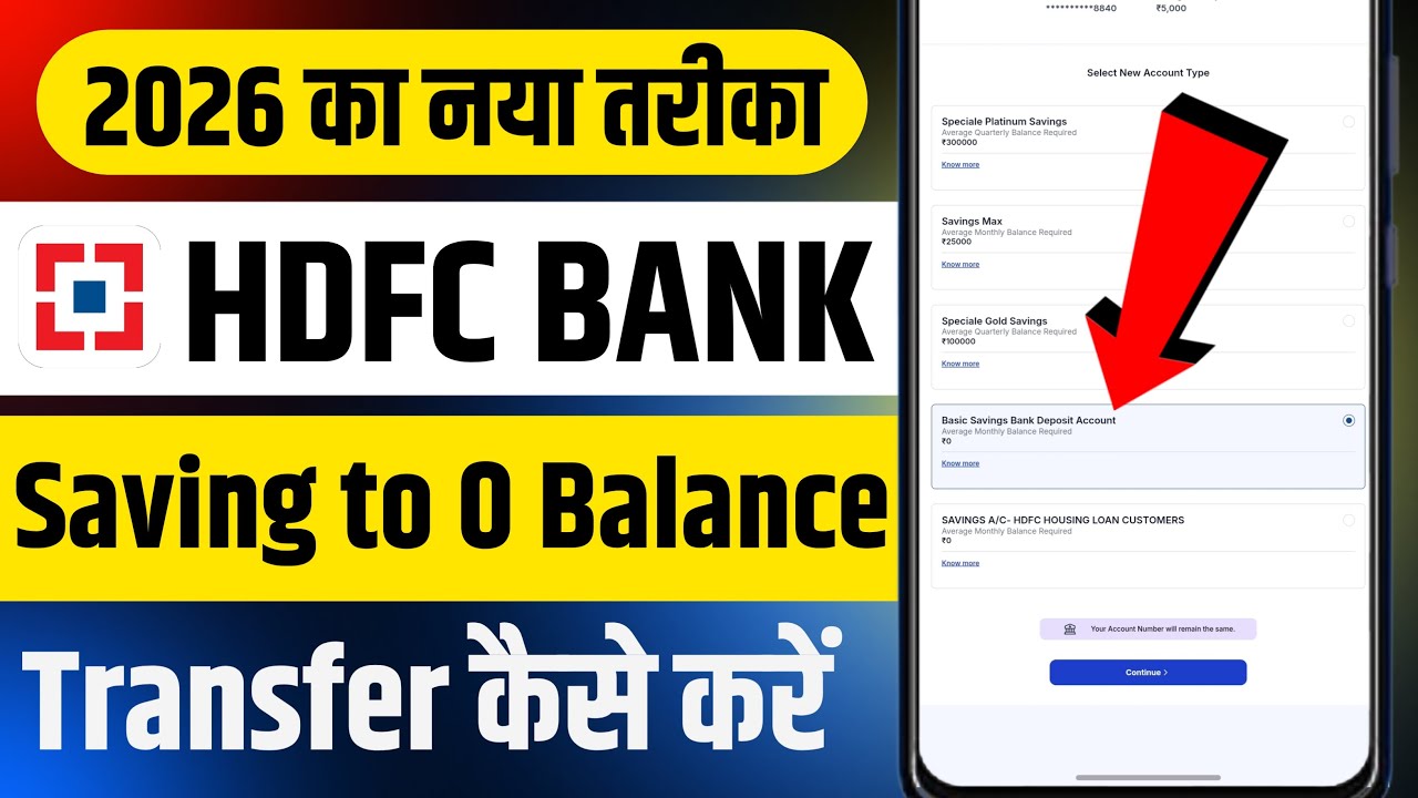 how to convert hdfc savings account to zero balance account | hdfc zero balance account