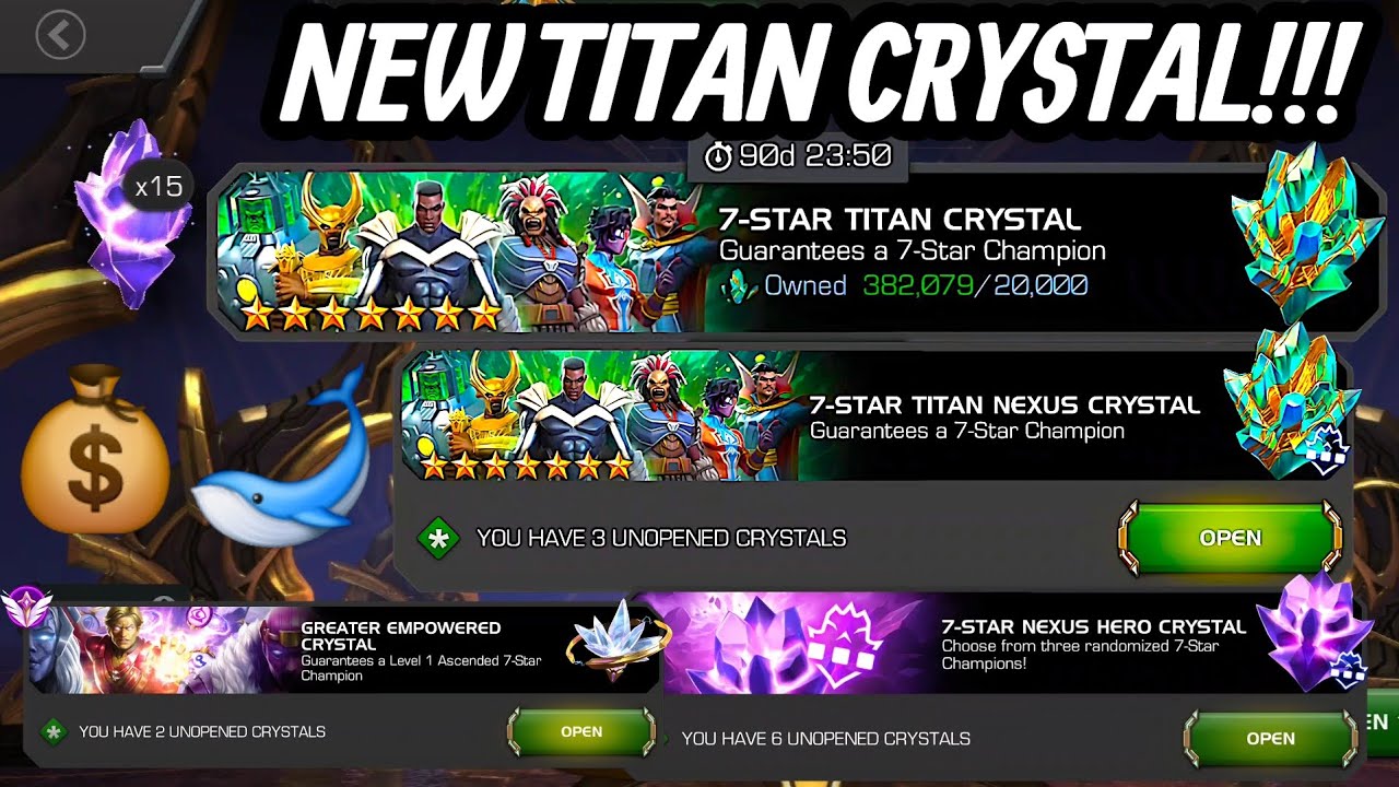 MCOC Massive Crystal Opening!! NEW Titan x10+ | 7 Star Ascension!!