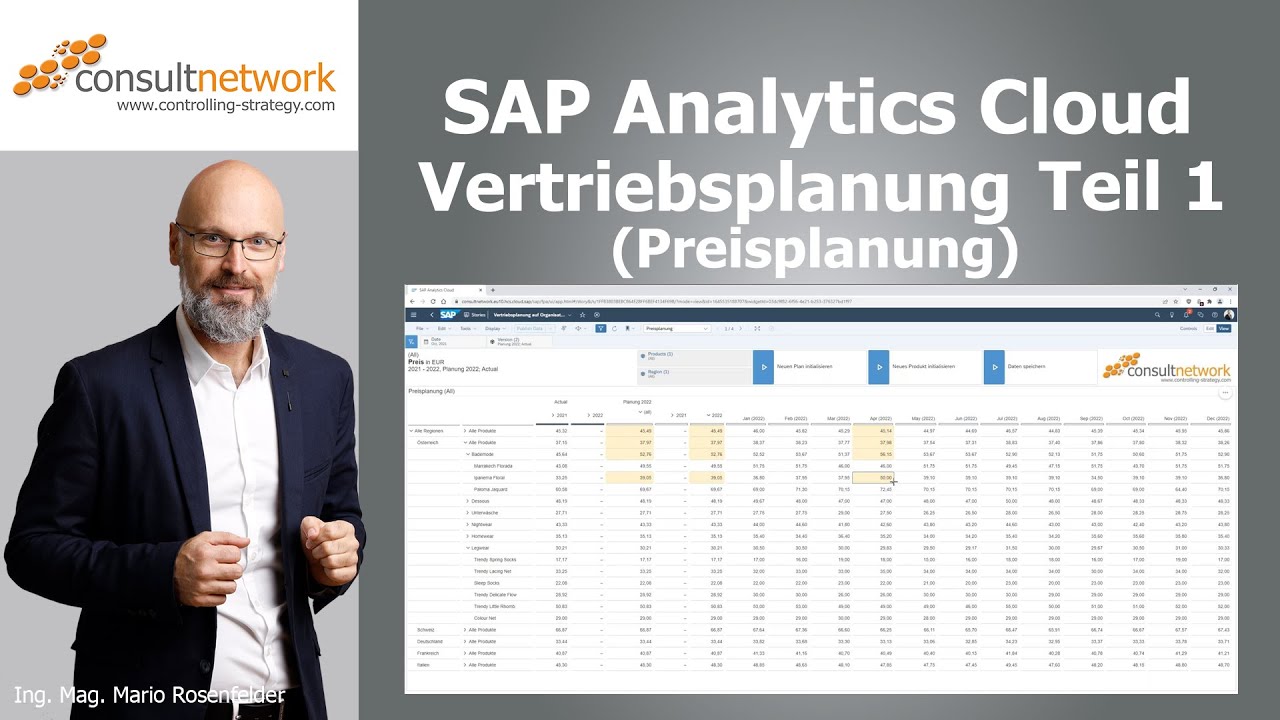 SAP Analytics Cloud Vertriebsplanung Teil 1: Preisplanung
