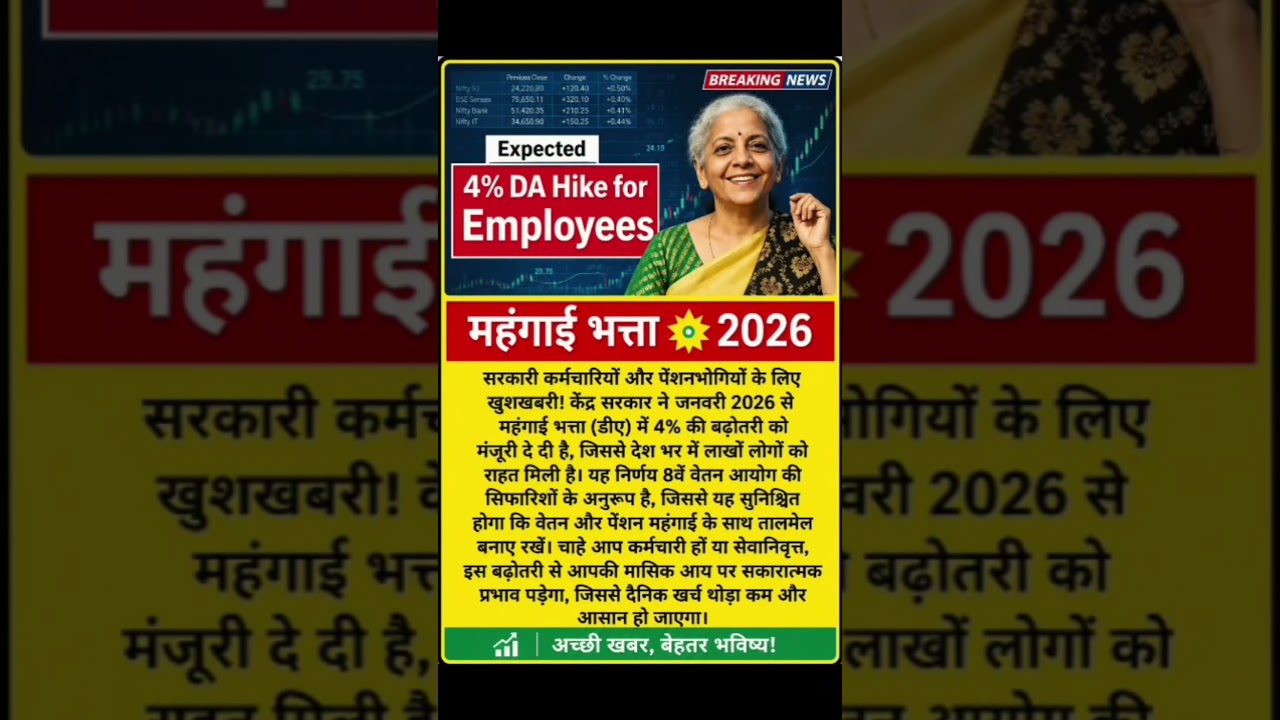 4% DA Hike for Employees | 8th pay commission basic salary #8thpaycommission #salary #govtemployees