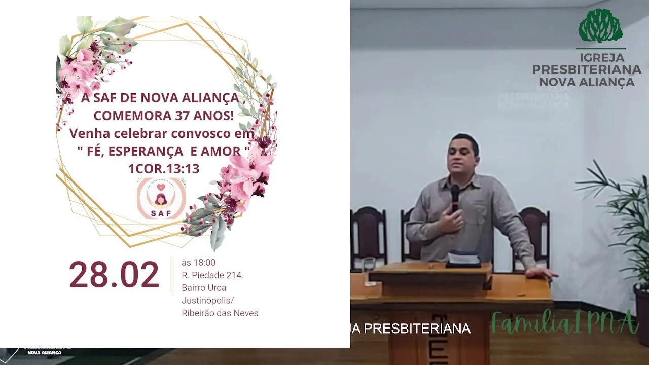 Culto Vespertino - 15/02/2026 - Igreja Presbiteriana Nova Aliança