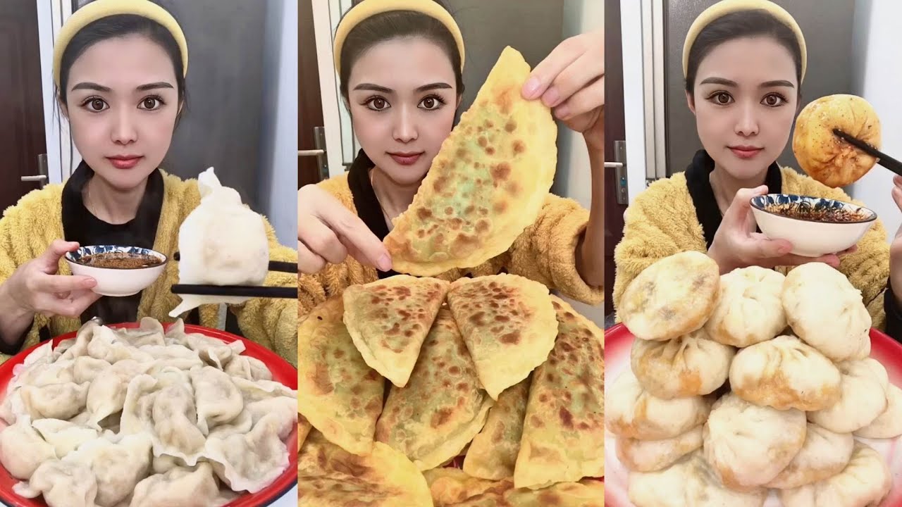Asmr Chinese Dumpling Eating Mukbang | 중국찐만두 먹방,매운미친만두 | 중국먹방/불닭만두/튀김모찌빵 | 튀김 빵초콜릿 먹방,대왕만두 찐빵 가정식 먹방