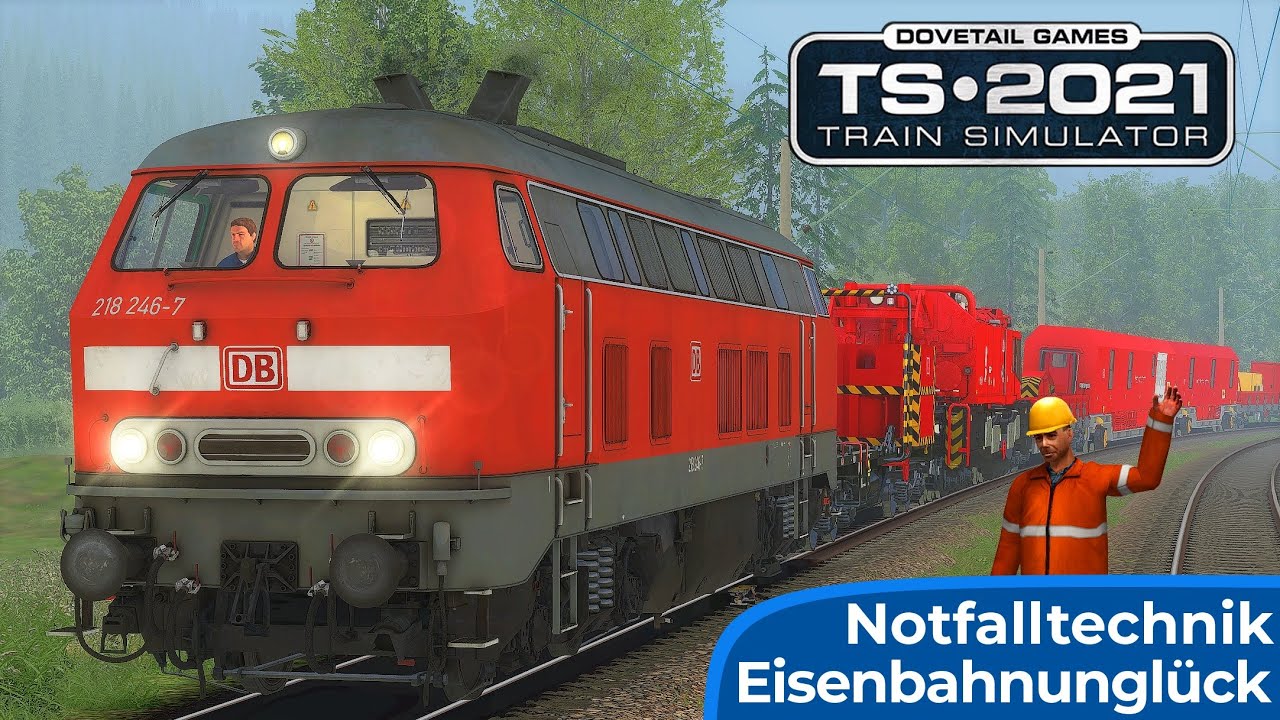 KRANZUG | Eisenbahnunfall – Diesellok entgleist | TRAIN SIMULATOR 2021 | BR218 & Netz Notfalltechnik