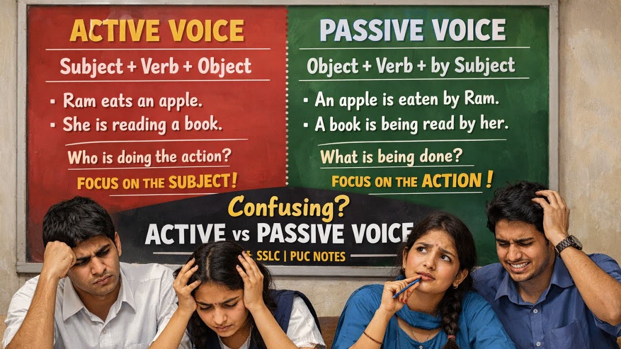 Active voice and Passive voice Part -1 #education#hstr#gpstr#school#english#grammar #study#viral
