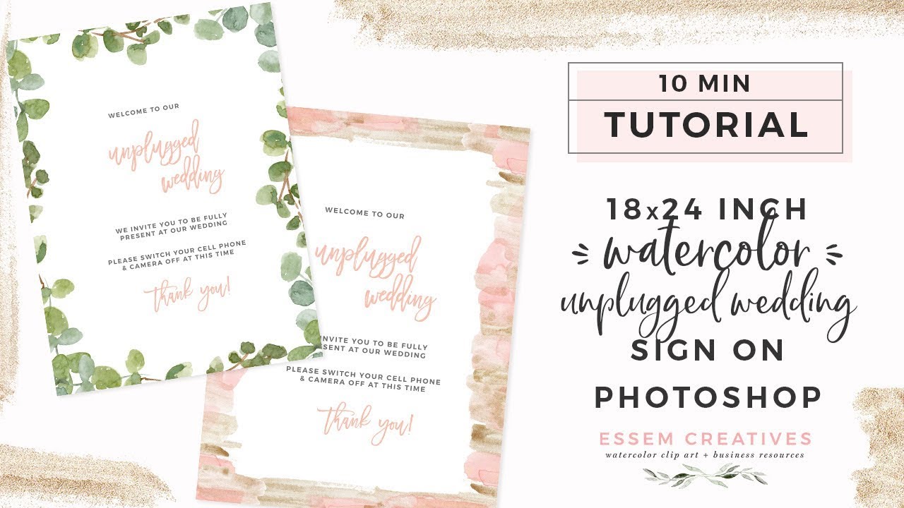 TUTORIAL: How to Make a 18x24 inch unplugged wedding welcome sign on Photoshop for Beginners