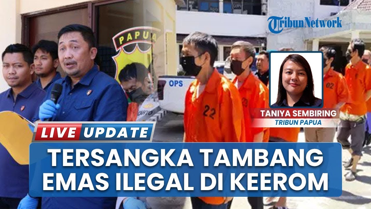 Polda Papua saat Merilis 6 Tersangka Tambang Emas Ilegal di Keerom, 4 WNA China dan 2 WNI