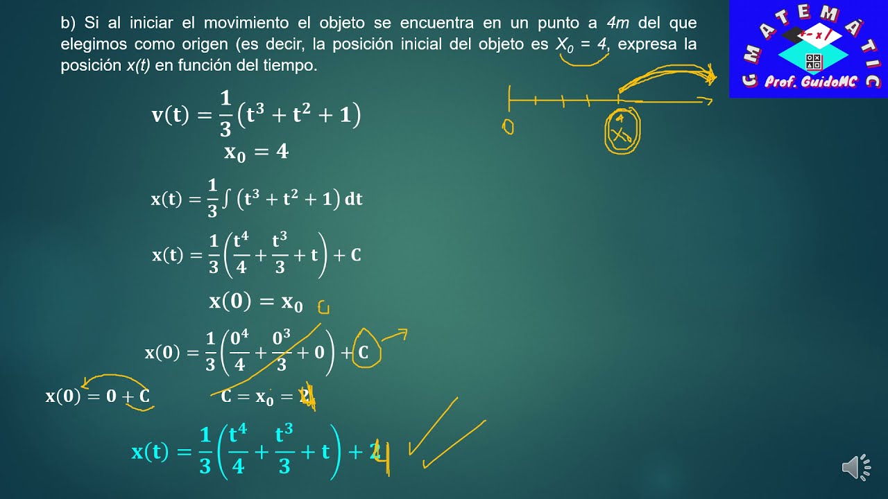 PROBLEMA DE CINEMÁTICA MEDIANTE INTEGRALES.